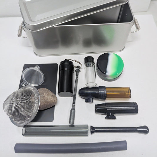 Travel Snuff Kit - Latching Box (Black)