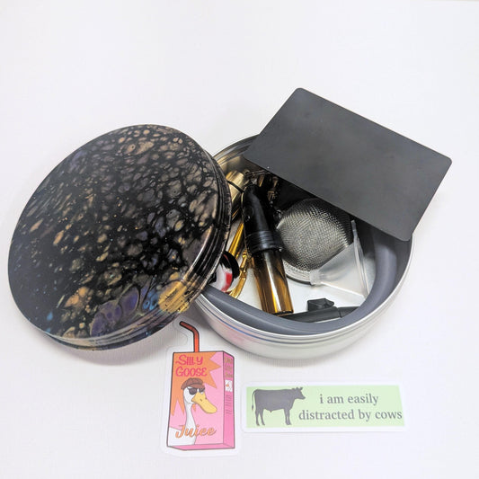 Travel Snuff Kit - Custom Black and Gold