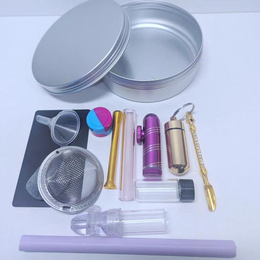 Travel Snuff Kit - Purple and Gold