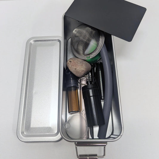 Travel Snuff Kit - Latching Box (Black)